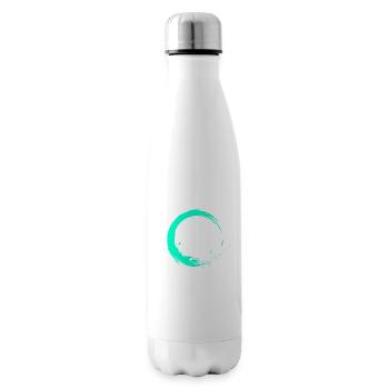 Kreis Bürste Design Türkis - Isolierflasche - Weiß - Rechts