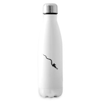 trails line path tracks ski ride down mountain w - Insulated Water Bottle - white - Right
