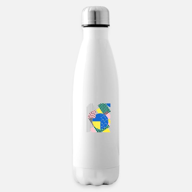Retro Vintage Formen Abstrakt - Isolierflasche - Weiß