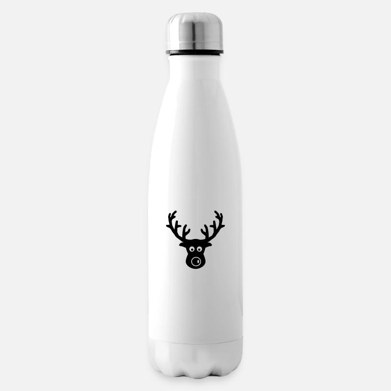 Rentier Elch - Isolierflasche - Weiß