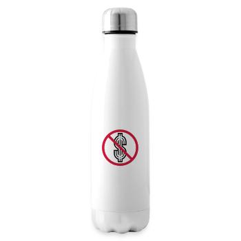 no dollar sign forbidden symbol sign money re - Insulated Water Bottle - white - Right