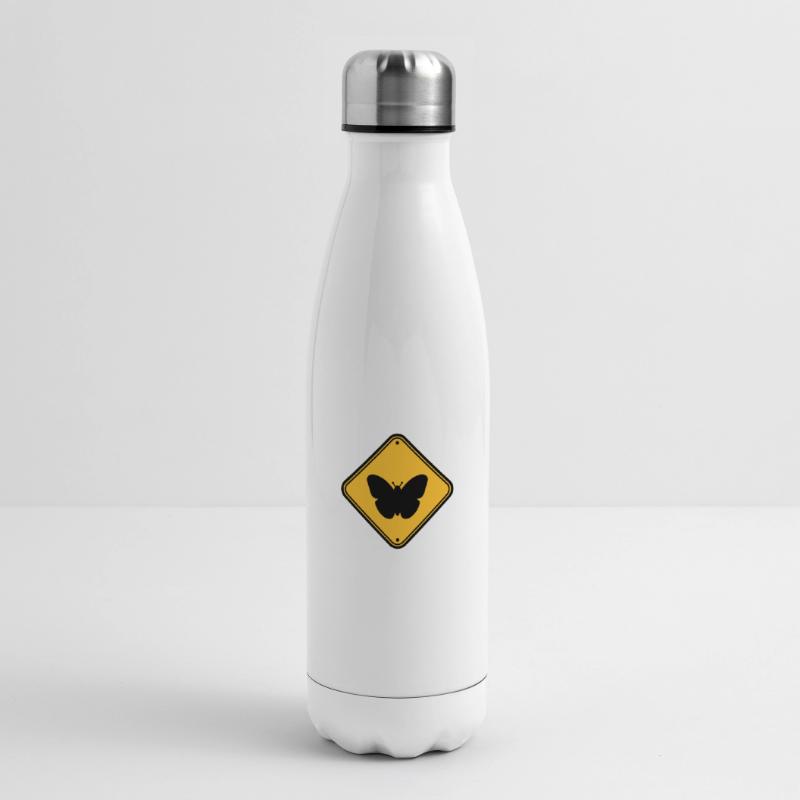 butterfly caution caution note shield zone Insulated Water Bottle