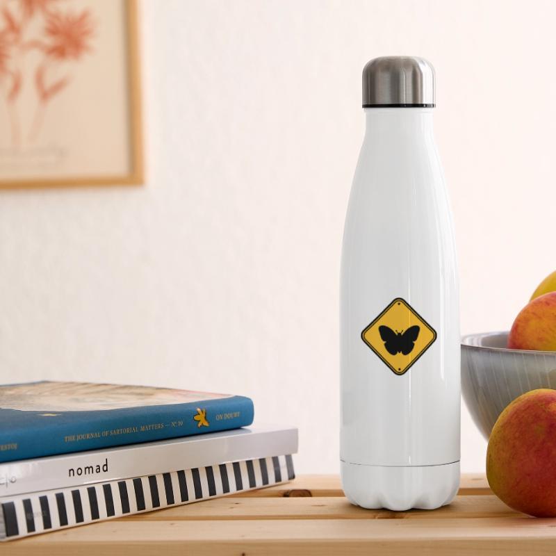 butterfly caution caution note shield zone Insulated Water Bottle