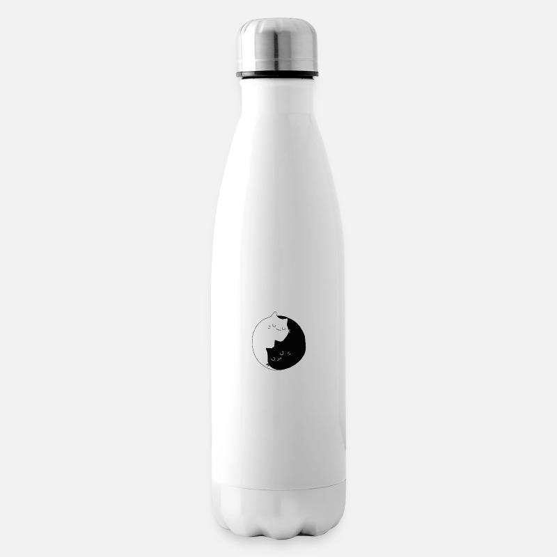 Chat yin yang - Bouteille isotherme - blanc