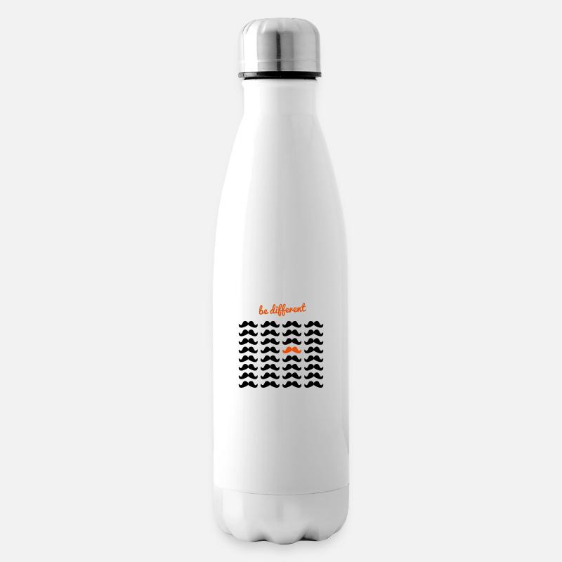 Be Different - Moustaches - Isolierflasche - Weiß