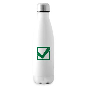 Rectangular hook logo - Insulated Water Bottle - white - Right