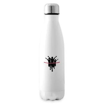 bande rouge sport 3 laeufer course rapide marathon - Bouteille isotherme - blanc - Droite