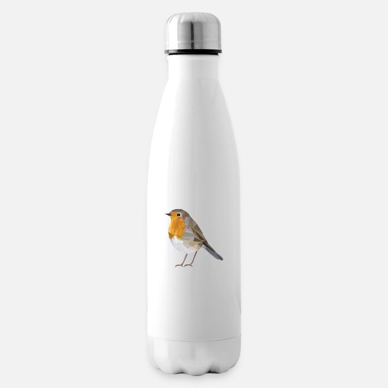 Rotkehlchen - Isolierflasche - Weiß