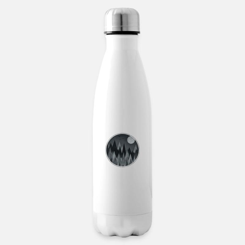 Black & White Triangles Abstract mountains design - Bouteille isotherme - blanc