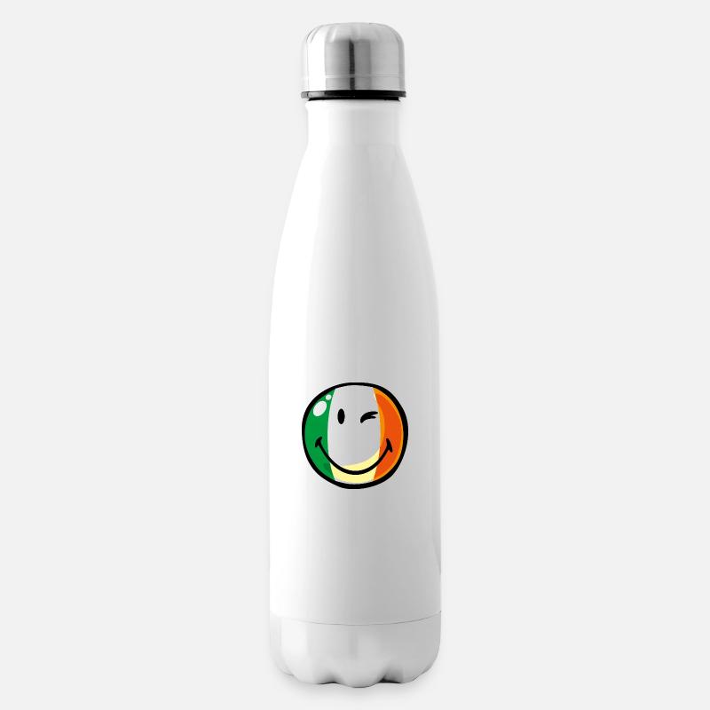 Smiley Flag Ireland - Isolierflasche - Weiß