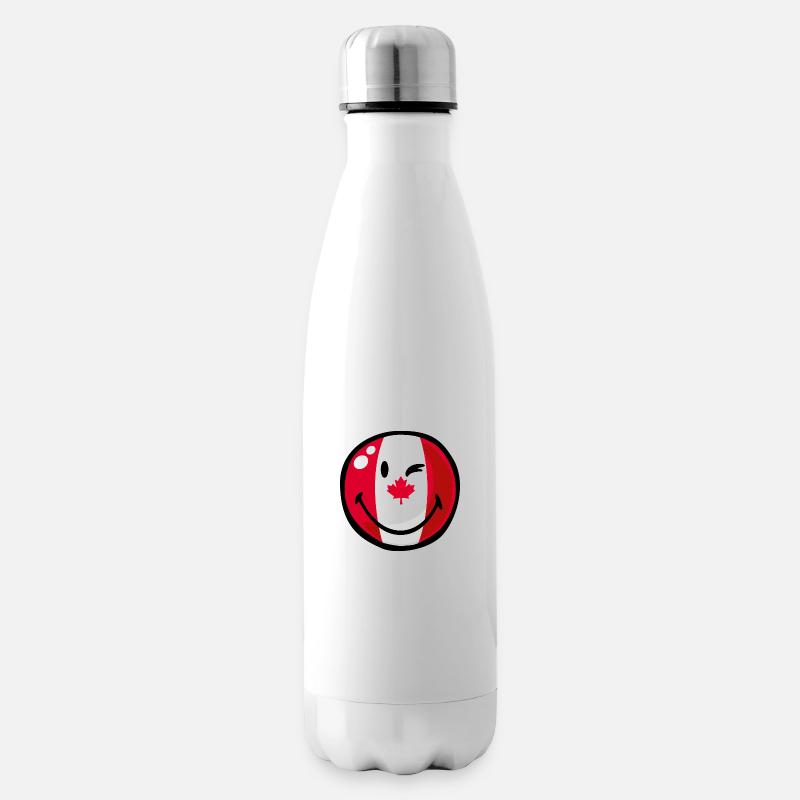 Smiley Flag Canada - Bouteille isotherme - blanc