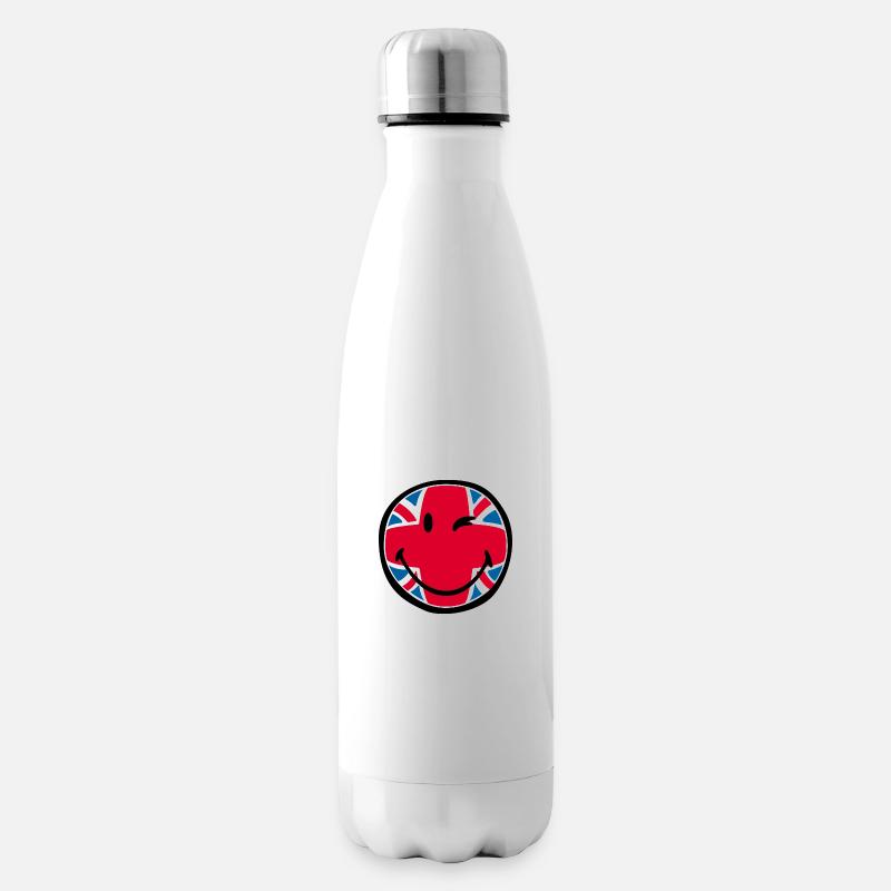 Smiley Great Britain - Isolierflasche - Weiß