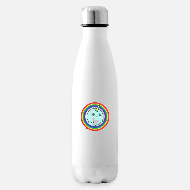 Regenbogen-Narwal - Isolierflasche - Weiß