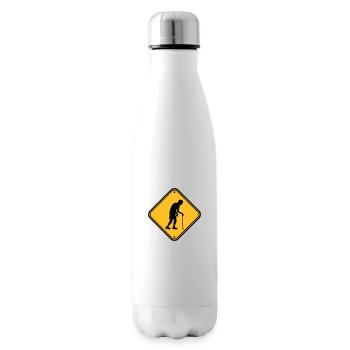 Achtung Altenheim Schild - Isolierflasche - Weiß - Rechts