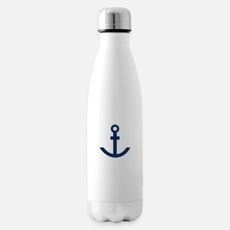 Anker blau - Isolierflasche - Weiß