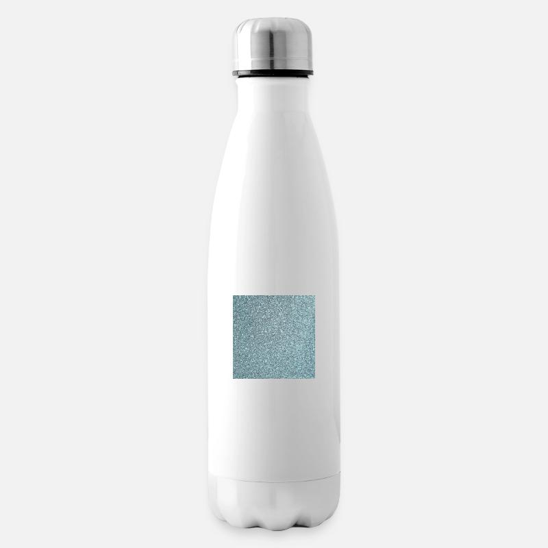 Falscher Glitzer Print Hintergrund Blau Silber - Isolierflasche - Weiß