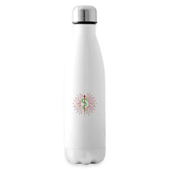 Symbol Asklepiosstab Doktor Geschenkidee - Isolierflasche - Weiß - Rechts