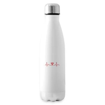 Heartbeat Psych Symbol Psi Psychologie Geschenk - Isolierflasche - Weiß - Rechts
