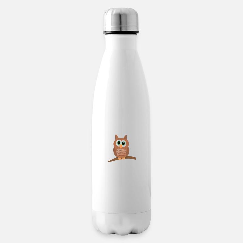 Eule Uhu süß - Isolierflasche - Weiß