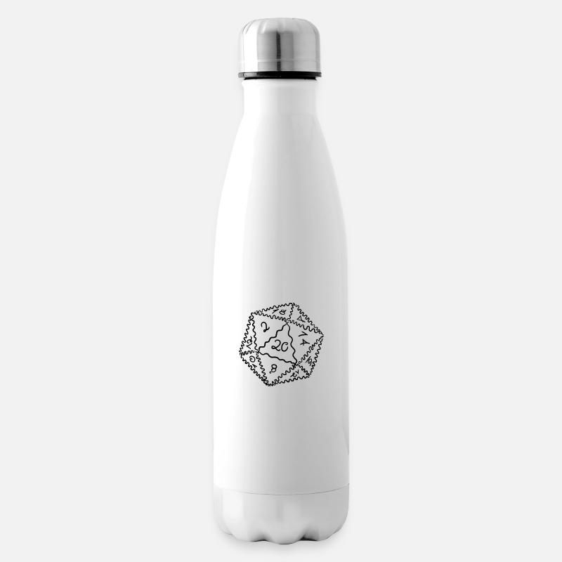 D20 Würfel - Isolierflasche - Weiß