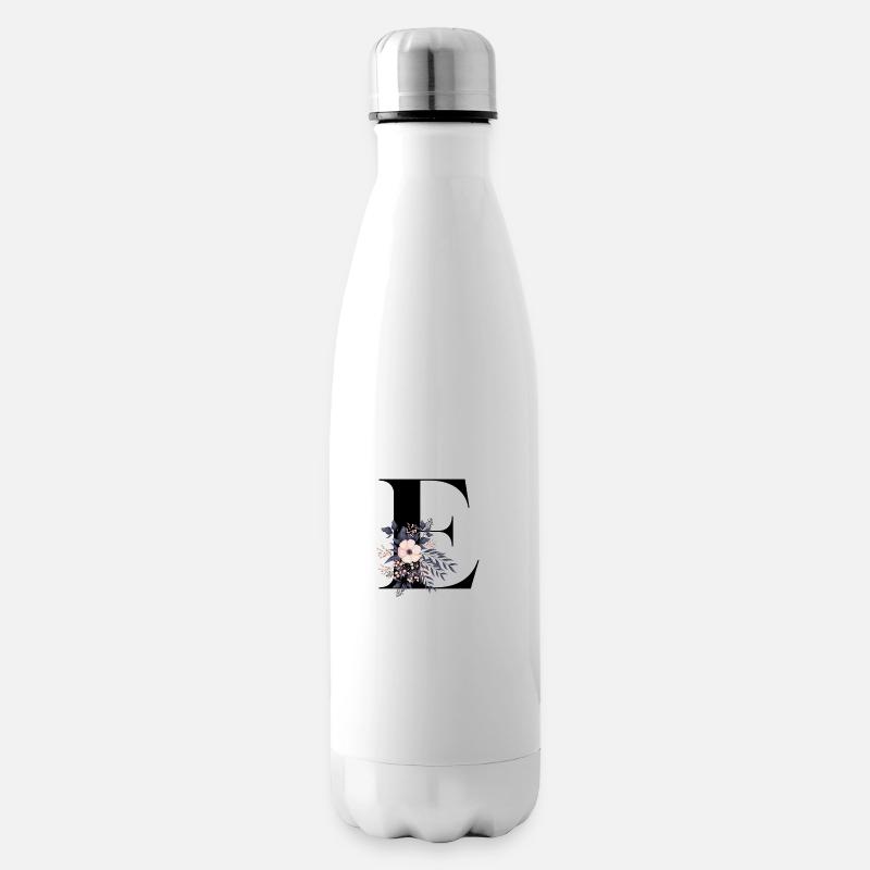Buchstabe E blühende - Isolierflasche - Weiß