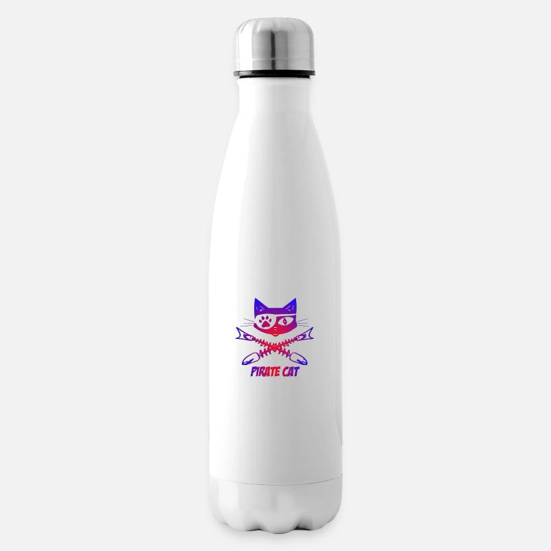 pirate cat - Bouteille isotherme - blanc