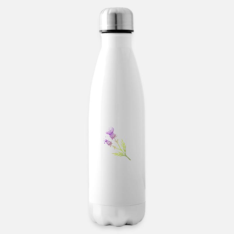 Schottland Distel Blume Tattoo Design Geschenkidee - Isolierflasche - Weiß
