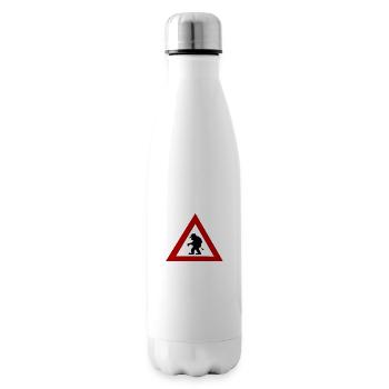 Troll-Gefahrenzeichen - Isolierflasche - Weiß - Rechts