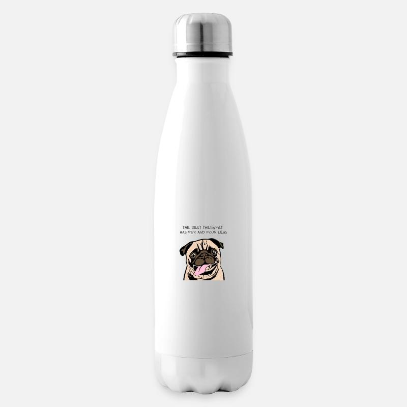 Therapeut Mops - Isolierflasche - Weiß