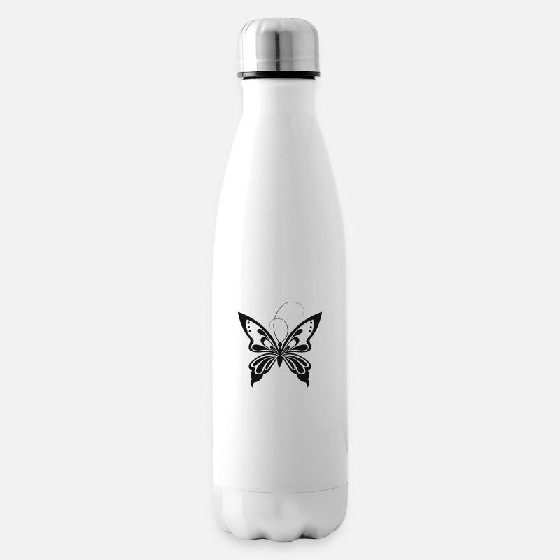 Schmetterling - Isolierflasche - Weiß