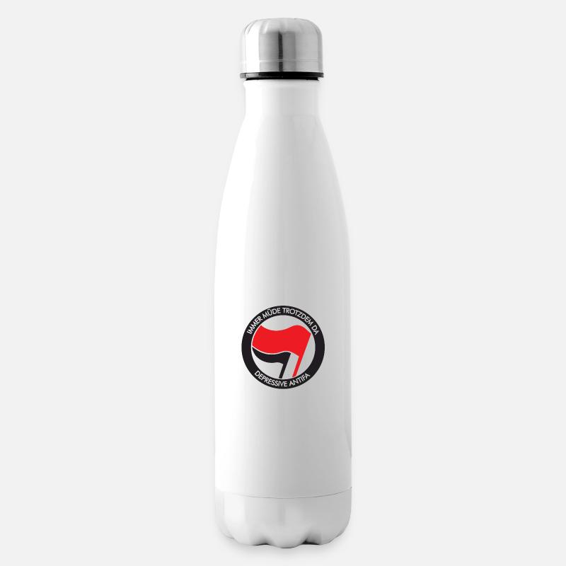 IMMER MÜDE TROTZDEM DA - DEPRESSIVE ANTIFA - Isolierflasche - Weiß