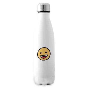 Drôle rire visage Emoji - Bouteille isotherme - blanc - Droite
