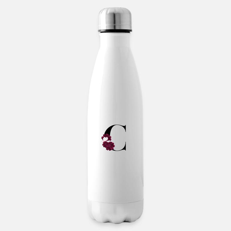 Buchstabe C blühende - Isolierflasche - Weiß