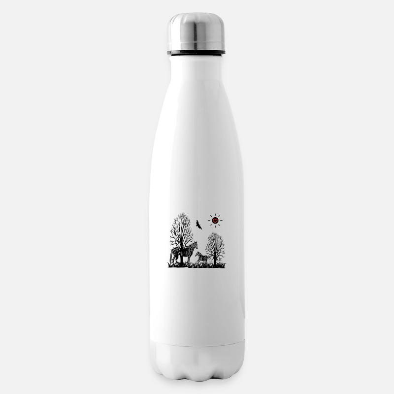 Pferde - Isolierflasche - Weiß
