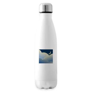 Nachthimmel mit Mond - Isolierflasche - Weiß - Rechts