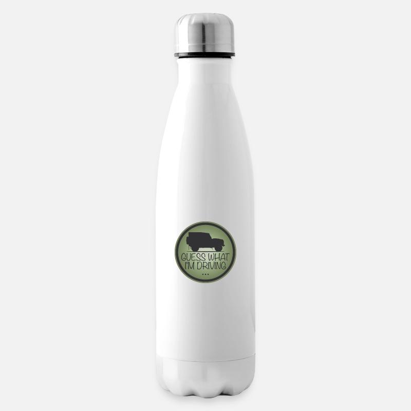 Defender - Devinez ce que je conduis - Bouteille isotherme - blanc