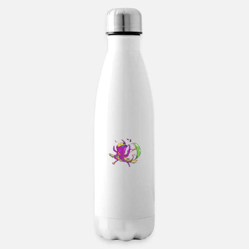 Oktopus im Kajak - Isolierflasche - Weiß