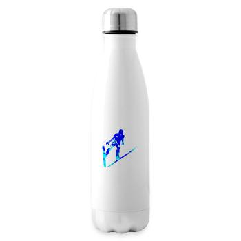 Ski Jumping Men Women Ski Jumper Ski Flying - Insulated Water Bottle - white - Right