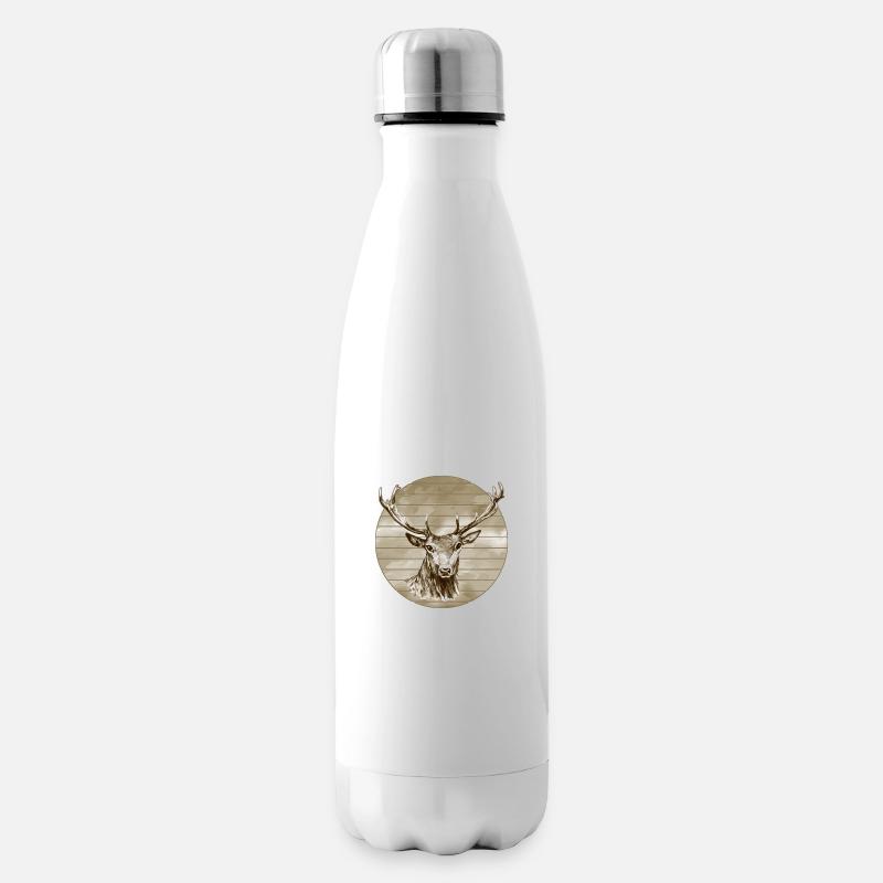 Hirsch - Isolierflasche - Weiß