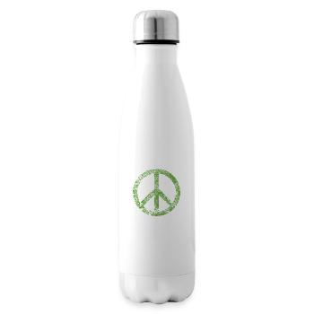 Peace Sign Pacifist Peace Harmony Grunge Used - Insulated Water Bottle - white - Right