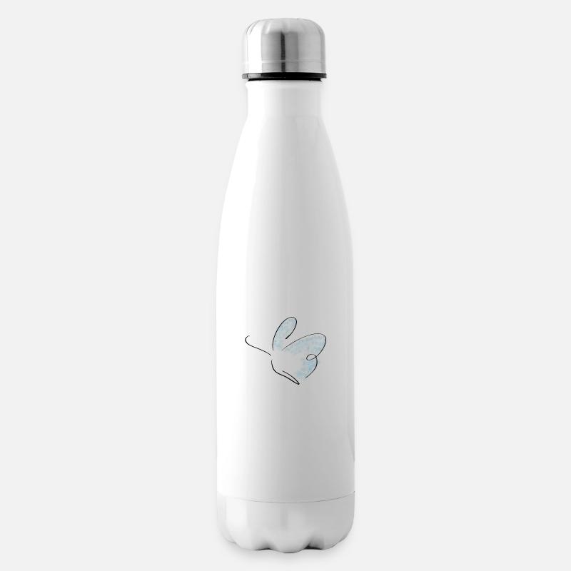 Schmetterling Line Art - Minimalistisch mit Farbe - Isolierflasche - Weiß