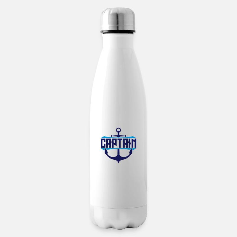 Captain Anker Text - Isolierflasche - Weiß