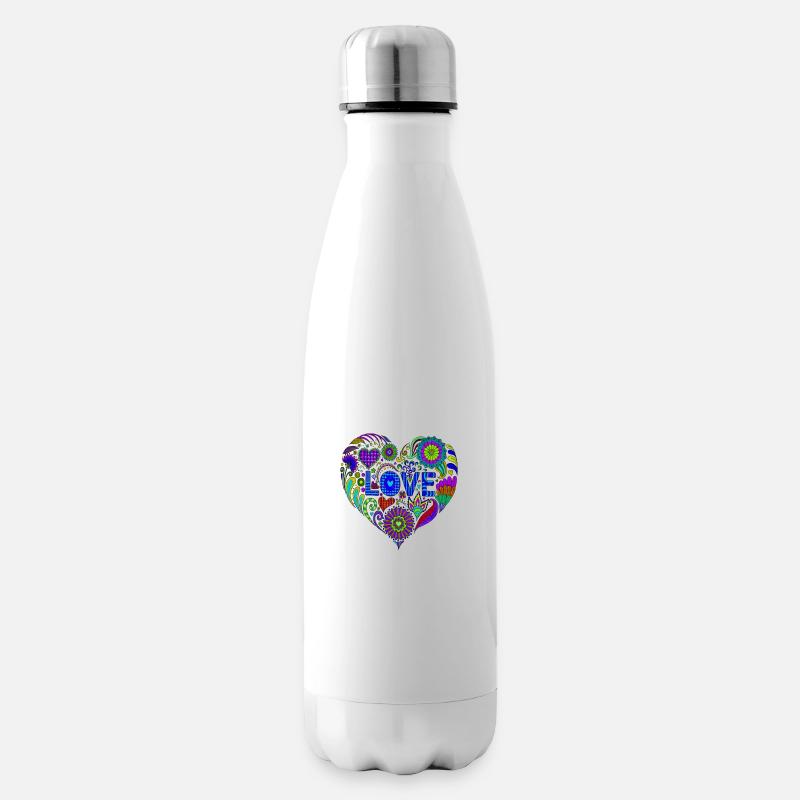 Spread your Love! - Anahata das Herzchakra "Blue" - Isolierflasche - Weiß