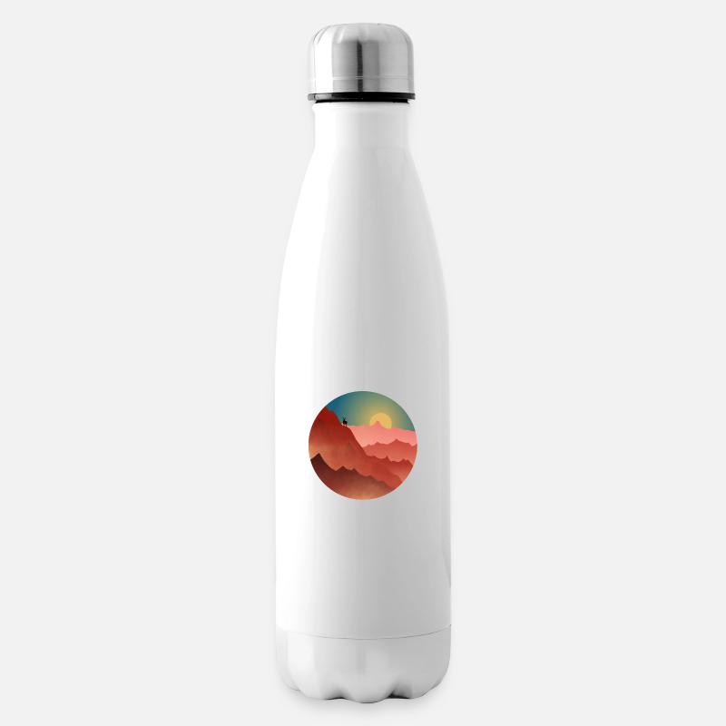 Ziege auf einem Berg - Isolierflasche - Weiß