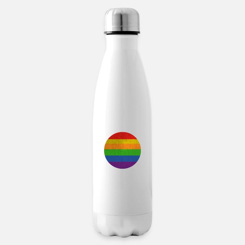 Pride Flag Vintage Rainbow - Insulated Water Bottle - white