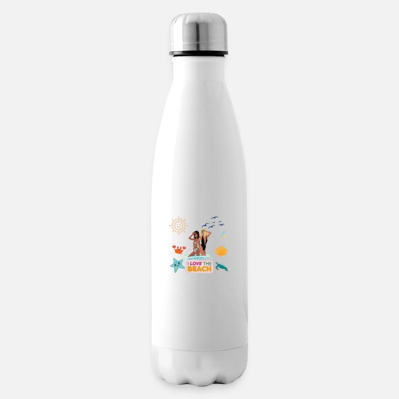 Ich liebe den Strand - Isolierflasche - Weiß