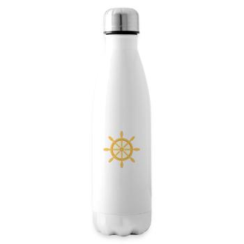Ship wheel Ship steering wheel with cardinal directions - Insulated Water Bottle - white - Right