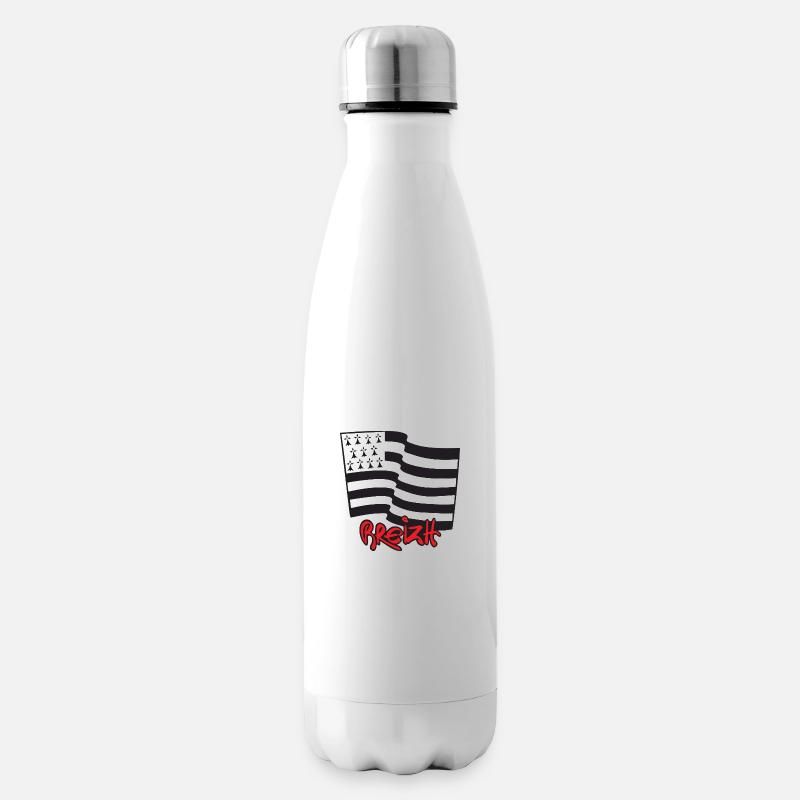 logo Rouge - Bouteille isotherme - blanc