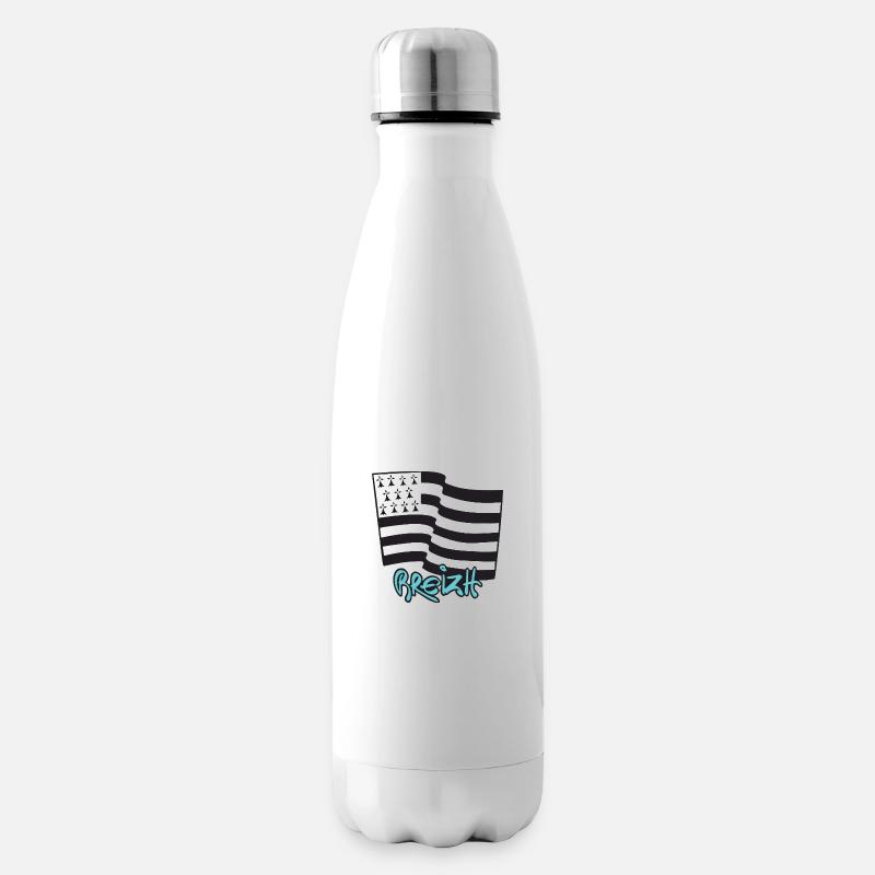 logo Turquoise - Bouteille isotherme - blanc