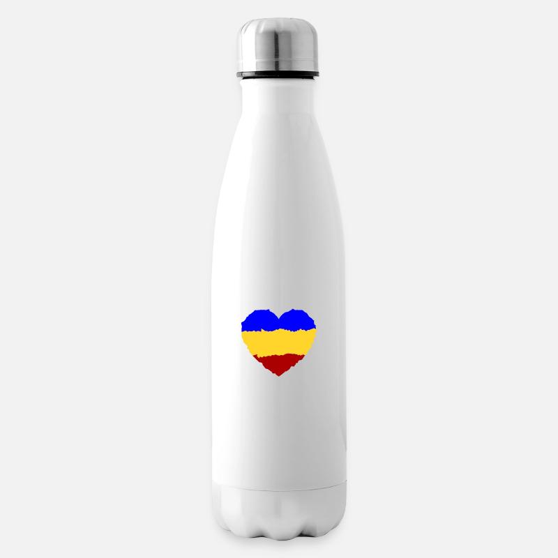 Rumänisches Herz - Isolierflasche - Weiß